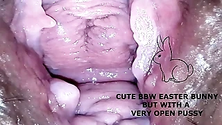 Cute bbw bunny&comma; but with a most assuredly open pussy